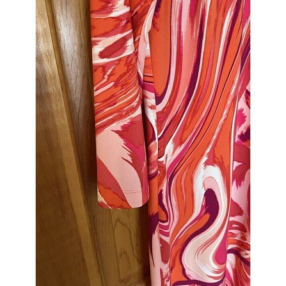 ALI RO Dress Womens Size 2 Mod Pink Cherry Red Retro 60’s Abstract Wedding - Picture 4 of 7
